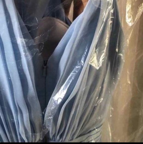 Size 4 David's Bridal Long Dress ICE BLUE - Picture 3 of 5